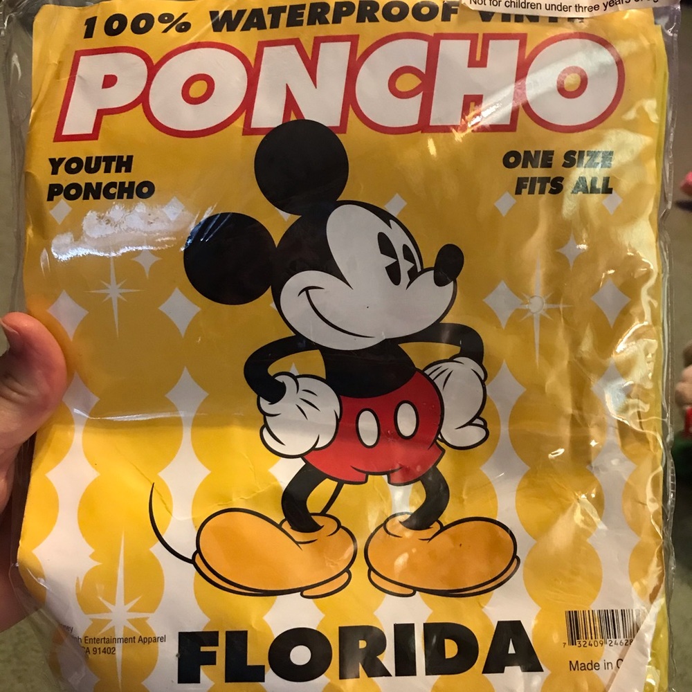 Disney youth rain poncho